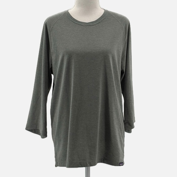 Patagonia 3/4 Sleeve Zip Pocket Cycling Shirt in Grey - Size Medium - Picture 1 of 10